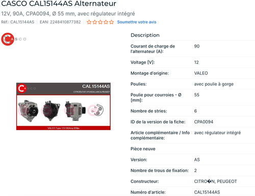 Alternateur citroën berlingo - citroën,